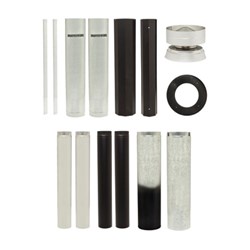 Flue Kit Standard 6" Metallic Black with Double Shield