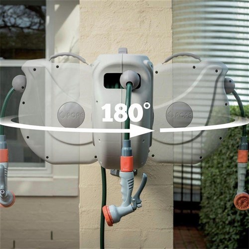 Pope Retractable Hose Reel 30m with Trigger Watering Attachment 