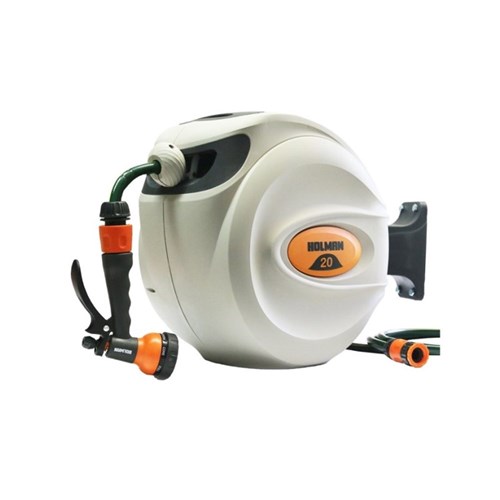 Holman Retractable Hose Reel 25m with Trigger Watering Hose Attachment 25m