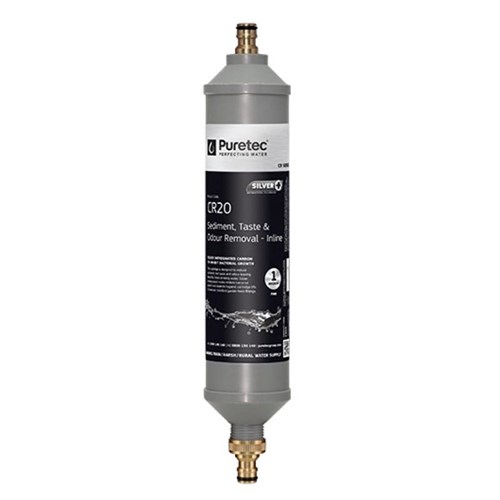 Puretec CR20 Caravan Inline Filter with Brass Hose Connectors