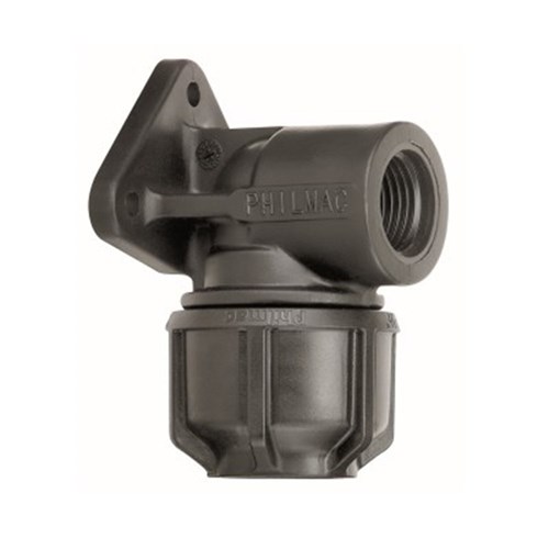 Philmac 3G Metric Compression Wall Plate Elbow Poly x FI BSP